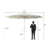 9 Ft Patio Market Umbrella With 8 Steel Ribs UV Resistant And Waterproof Canopy For Garden Poolside Or Table Use Without Base - Beige - Image 4