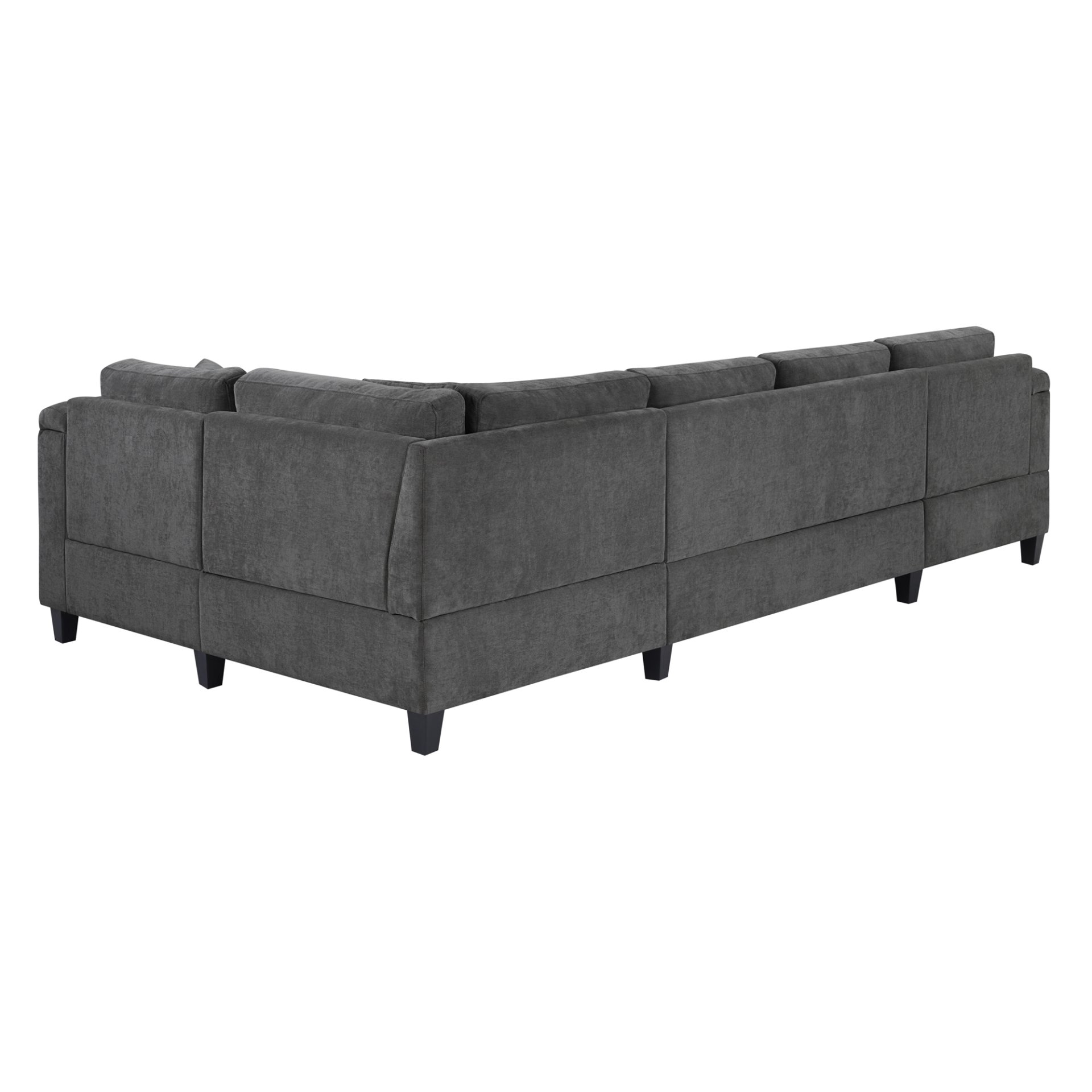 U Shaped Sectional Sofa, Corner Living Room Couch With Built In Cup Holders, Storage, USB Ports - Gray - Image 11