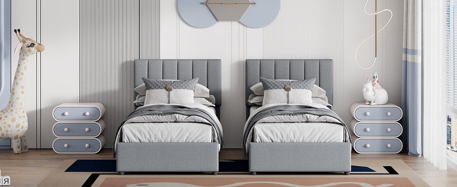 King Size Upholstered Platform Bed With A Hydraulic Storage System - Gray - Image 23