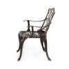 Outdoor Dining Chair With Floral Design And Curved Saber Legs (Set of 2) - Copper - Image 7