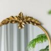 Arched Wall Mirror With Metal Frame, Wall Mirror For Living - Gold - Image 7