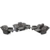 Home Theater Recliner Set Manual Recliner Chair With Wide Armrest, Two Built-In Cup Holders For Living Room - Gray - Image 20