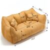 Comfortable Dual Beanbag Chair With High Resilience Foam Core For 2 People In - Yellow - Image 3
