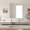 Oversized Sectional L Shaped Cloud Couch With USB Charging Port Cup Holder Deep And Wide Seat Sofa With Chaise Comfy - Beige - Image 15