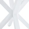 Table Mid-Century Dining Table For 4 - 6 People With Round MDF Table Top, Pedestal Dining Table, End Table Leisure Coffee Table, Cross Leg - White - Image 5