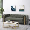 Comfy 3 Sofa With Tufted Back And Arm, Modern For Living Room - Gray - Image 2