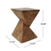Flamboyant Outdoor Side Table With Twisted Hourglass Shape - Natural - Image 3