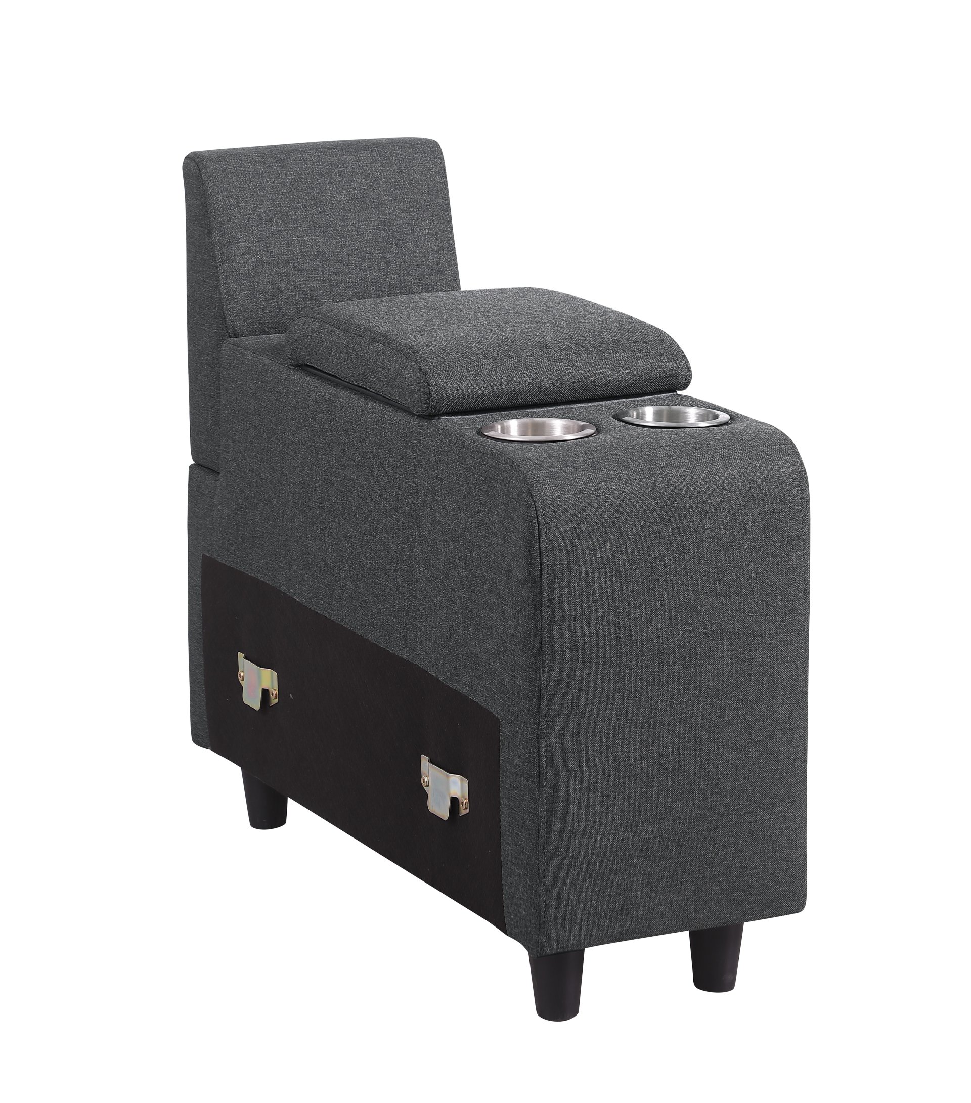 Eric - 9 Piece Upholstered Sectional With Ottoman - Dark Gray - Image 8
