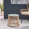Southport - Boho Side Table With Tempered Glass Top And Woven Rope - Brown - Image 4