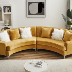 Velvet Curved Sofa - Gold