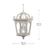 4 Light Wood Chandelier, Hanging Light Fixture With Adjustable Chain For Kitchen, Bulb Not Included - Cream White - Image 7
