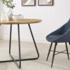 Modern Curved X Base Round Dining Table - English Ash - Image 4
