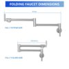 Wall Mount Pot Filler Faucet Folding Stretchable Kitchen Sink Faucet With 2 Handles - Brushed Nickel - Image 3