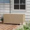 Outsunny - 83 Gallon Deck Box, Large Outdoor Storage Chest, Pe Wicker Trunk For Outside On Wheels For Garden Tools, Pool Toys & Patio Furniture Cushions - Brown - Image 2