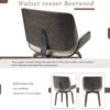 Mid Century Modern Dining Chair 360° Swivel, Ergonomic Design Upholstery, Bentwood Frame, (Set of 2) - Beige - Image 8