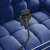 Modern Convertible Sleeper Sofa Couch With Pull Out Bed With Pillows & Side Pockets For Small Space, Living Room - Blue - Image 12