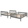 Full Over Full Stairway Bunk Bed With Storage And Guard Rail For Bedroom - Gray - Image 4