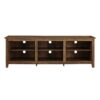 Modern Transitional 3 Shelf Open Storage 70" TV Stand For 80" TVs - Rustic Oak - Image 2