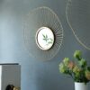 Wall Mirror Abstract Designed Wall Mirrors WithFrame For Home & Office, Top Of Sideboard (Set of 3) - Gold - Image 3