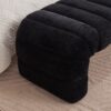 Modern Upholstered Armless Bed Bench With Channel Tufted Design Chenille - Black - Image 7