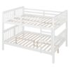 Full Over Full Bunk Bed With Ladder For Bedroom - White - Image 4