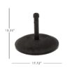 Stylish Concrete Umbrella Base With Iron Support Pole - Black - Image 3