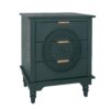 Hollow Carved 3 Drawer Dresser With Metal Handles, Storage Chest For Living Room Or Bedroom - Blackish Green - Image 6