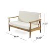 2 Piece Patio Set With Slatted Back Loveseat And Coffee Table - Teak - Image 3