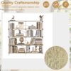 Vintage Industrial Style 5 Tier Large Bookshelf - White - Image 7