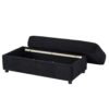 Modern Style Armchair Chaise Lounge Sofa Couch With Movable Storage Ottoman, USB Ports, Cup Holders & Side Pockets Chenille - Black - Image 21