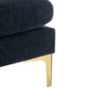 Elegant Velvet L - Shape Convertible Sectional Sofa With Movable Ottoman - Black - Image 26