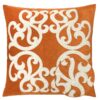 Dora - Vintage Vine Pillow Cover With Matching Back And Hidden Zipper - Orange - Image 8