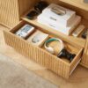 Modern Wavy TV Stand, Rounded Sideboard With Storage - Natural - Image 10