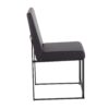 Fuji - Contemporary, High Back Faux Leather Dining Chair (Set of 2) - Black - Image 3