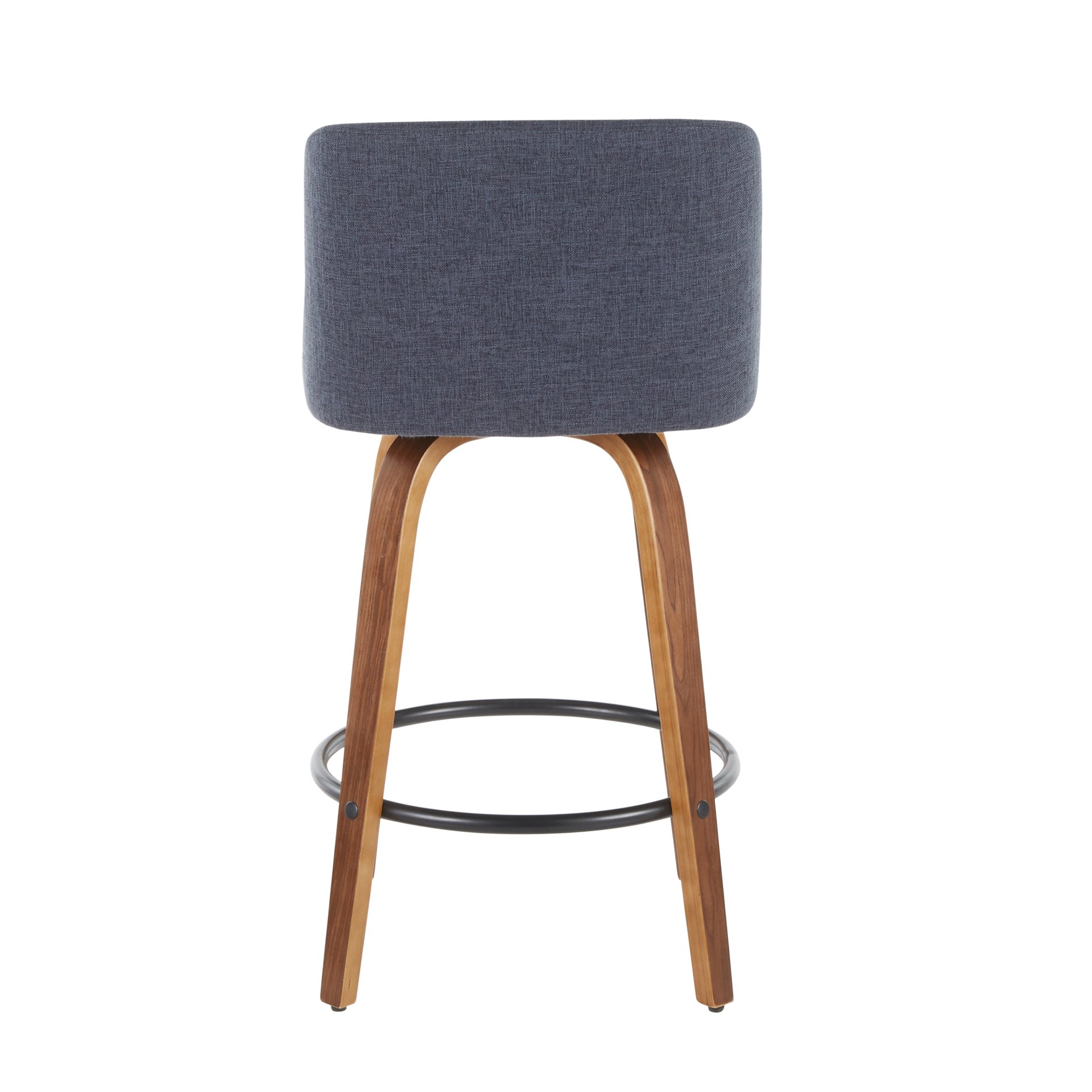 Toriano - Mid-Century Modern, Counter Stool (Set of 2) - Blue / Walnut - Image 5
