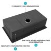 Workstation Kitchen Sink Single Bowl Undermount 16 Gauge With Cutting Board And Accessories - Gunmetal Black - Image 6