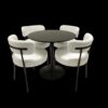 Mid Century Modern White Dining Chair (Set of 2) With Curved Backrest And Metal Legs - White / Black - Image 19