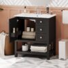 Transitional Style Bathroom Vanity Cabinet Combo With Ceramic Sink, Soft Close Door - Black - Image 3