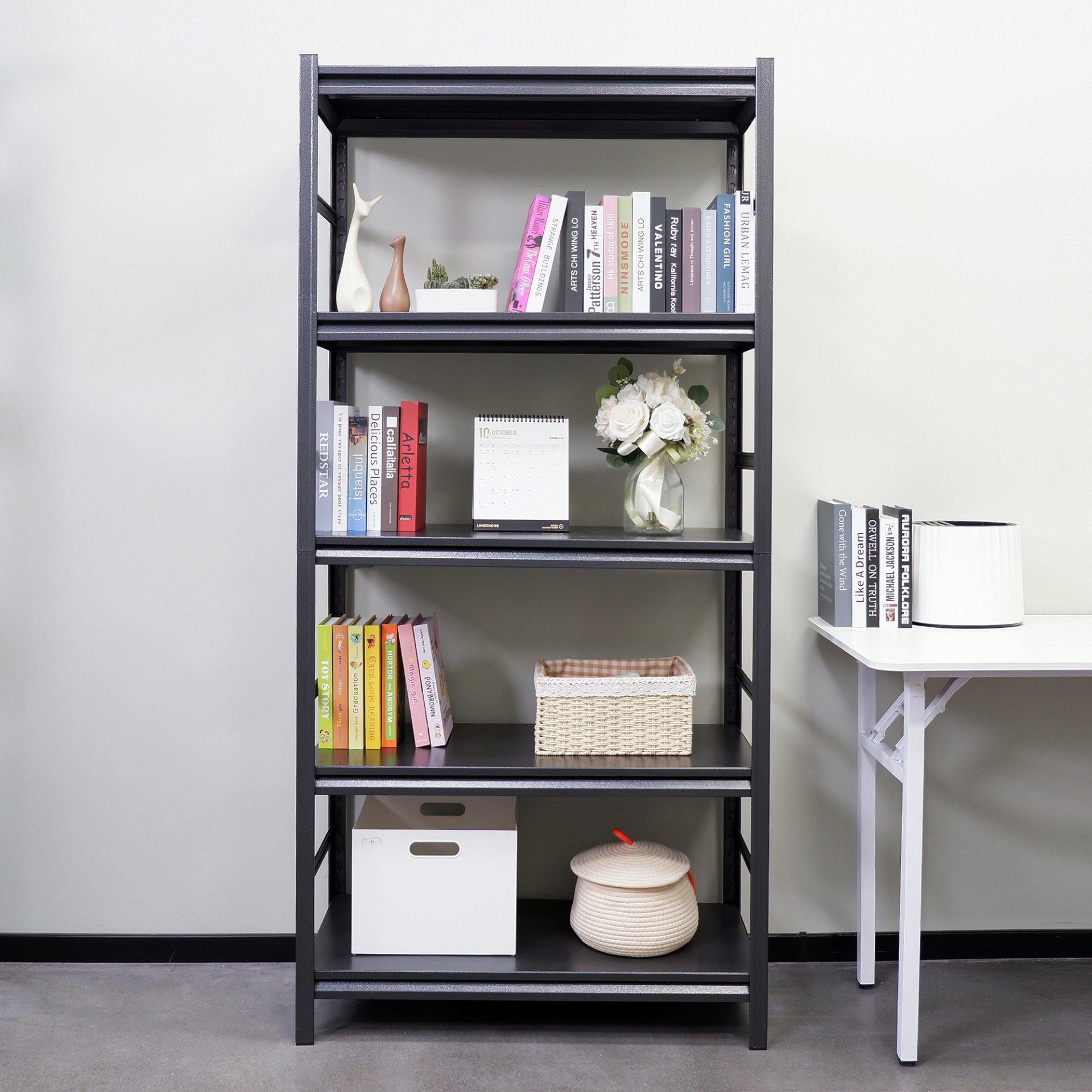 Adjustable Heavy Duty Shelving 5 Tier Storage Shelves, 2000Lbs Load, Kitchen, Garage - Black - Image 12