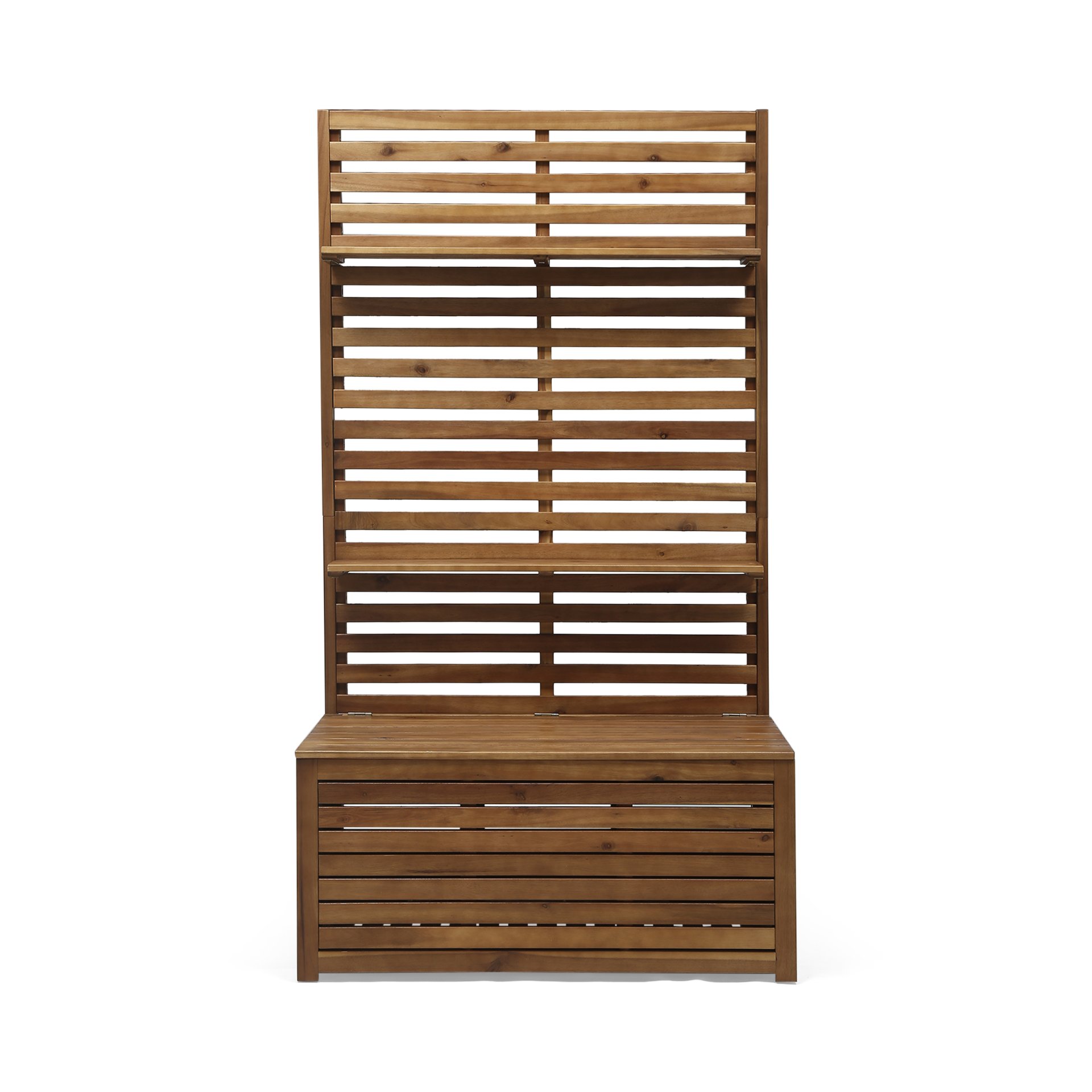 Storage Bench With Rack - Teak - Image 5