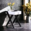 Fierce - Accent Table With Built - In USB Port - White / Black - Image 3