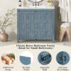 Bathroom Vanity Organizer With Sink, Solid Storage Cabinet - Retro Blue - Image 6