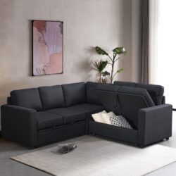 Sectional Sofa Bed - Black