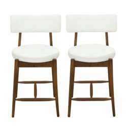 Mid Century Modern Counter Stool (Set of 2) - Walnut Beige