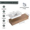Modern Wall Mounted Bathroom Vanity With Resin Sink, Soft Close Drawer, Imitative - Imitative Oak - Image 9