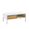 40.16" Rattan Coffee Table, Sliding Door For Storage, Metal Legs, Modern Table For Living Room - White - Image 12