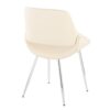 Fabrico - Mid-Century Modern Accent Dining Chair (Set of 2) - Chrome / Cream - Image 4