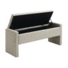 Modern Bed End Bench With Storage, Upholstered Large Foot Rest Stool, Comfy Window Vanity Bench For Living Room, Dorm, Coffee Table, Linen - Light Gray - Image 8