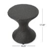 Highest Quality Wicker Hourglass Shaped Side Table - Brown Multi - Image 3