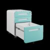 Simple Style 3 Drawer Mobile File Cabinet Under Desk Office Storage - White / Green - Image 14